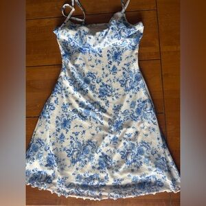 Blue Floral Slip Dress